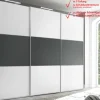 Discount Includo Kleiderschrank weiß grau Schwebebetürenschränke