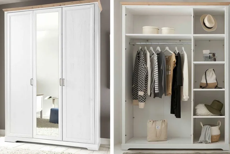 New Jasmin Landhaus Kleiderschrank Drehtürenschränke