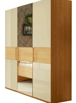 Outlet Kiruna Kleiderschrank schmal eiche Drehtürenschränke