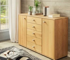 New Kiruna Kommode mit Türen und Schubladen Kombikommode|Flurkommode
