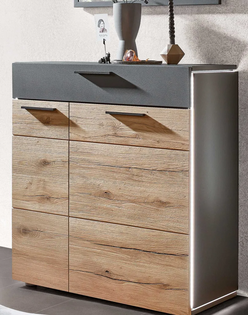 Hot Kitzalm Garderobe eiche/anthrazit Garderobenset