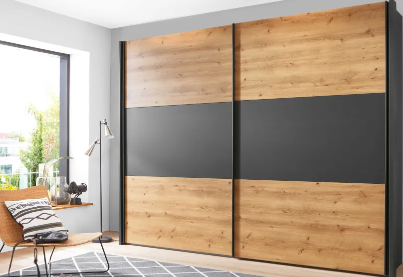 Clearance Korfu 2 türiger Schwebetürenschrank Schwebebetürenschränke
