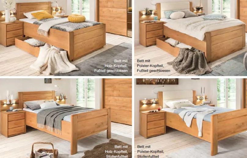 Discount Lido Bett eiche oder erle Klassisches Bettgestell