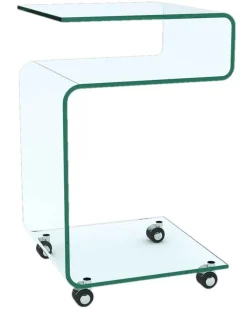 Best Lili Glas Beistelltisch mit Rollen Beistelltische