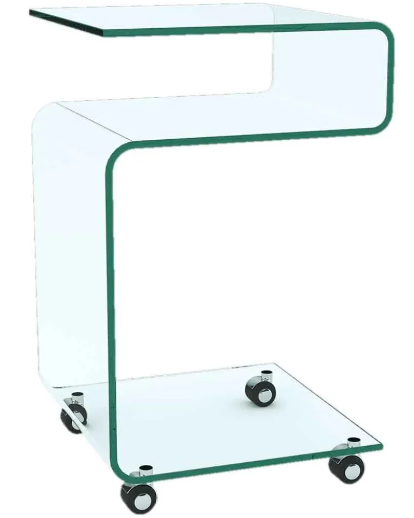 Best Lili Glas Beistelltisch mit Rollen Beistelltische