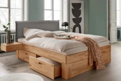 Sale Los Angeles Holzbett mit Stauraum Massivholzbett