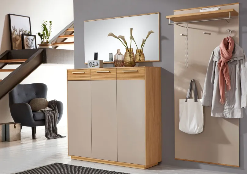 Clearance LOVENO Garderobe mit Schuhschrank Garderobenset