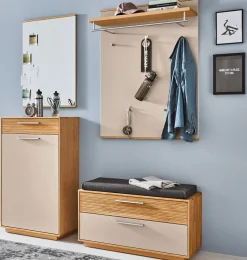 LOVENO Garderobe mit Sitzbank Garderobenset