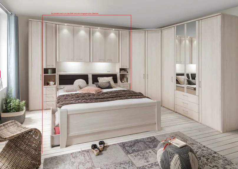 Clearance Luxor Bett mit Überbau Klassisches Bettgestell