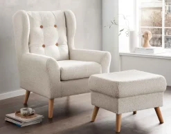 Discount Lyon Ohrensessel mit Hocker Sessel