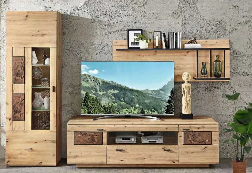 Hot Madera Wohnwand eiche artisan Wohnwände
