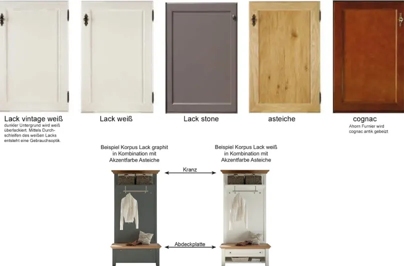 Best Maisonette Flurgarderobe Landhausstil Garderobenset