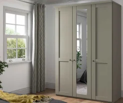 Sale Marlow Landhaus Kleiderschrank mit Spiegel Drehtürenschränke