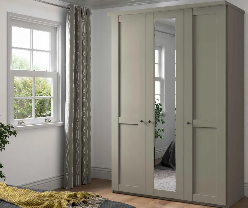 Sale Marlow Landhaus Kleiderschrank mit Spiegel Drehtürenschränke