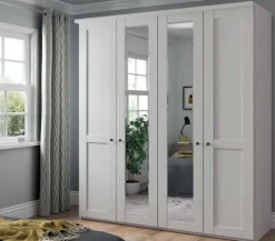 Sale Marlow Landhaus Kleiderschrank mit Spiegel Drehtürenschränke