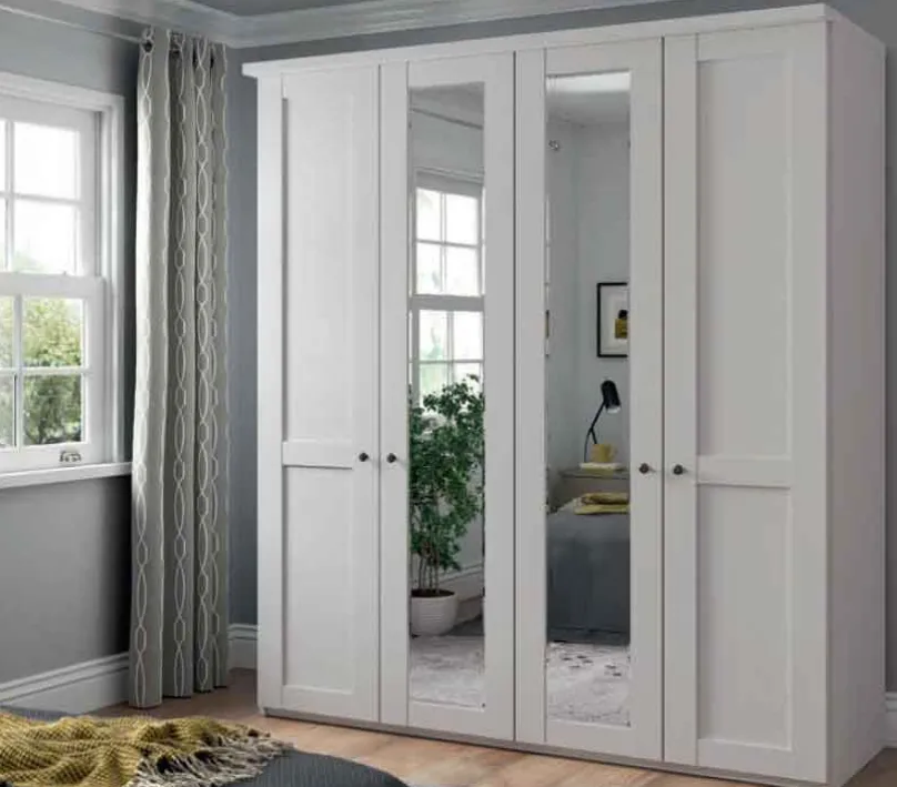 Sale Marlow Landhaus Kleiderschrank mit Spiegel Drehtürenschränke