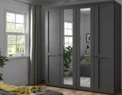 Sale Marlow Landhaus Kleiderschrank mit Spiegel Drehtürenschränke
