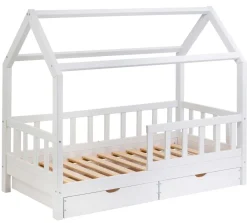 Online Massivholz Hausbett mit Schubkästen in 2 Größen Kinder Kinderbett