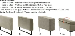 Discount Maximilian Sofa mit Ottomane Schlafsofa|Ecksofas