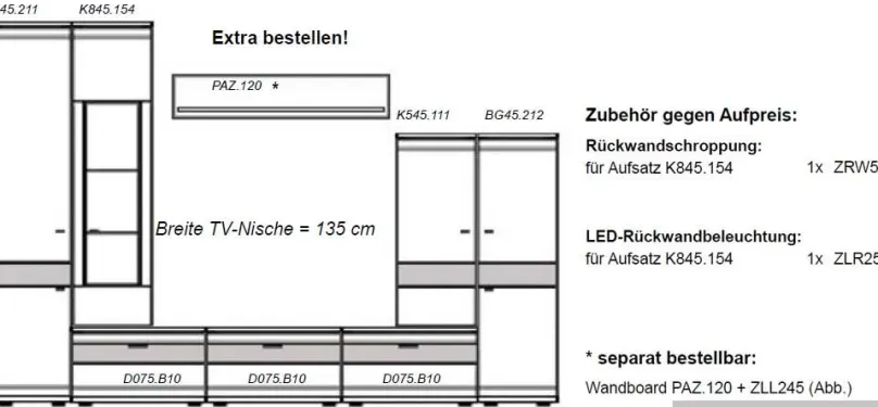 Mira Anbauwand Wohnwände