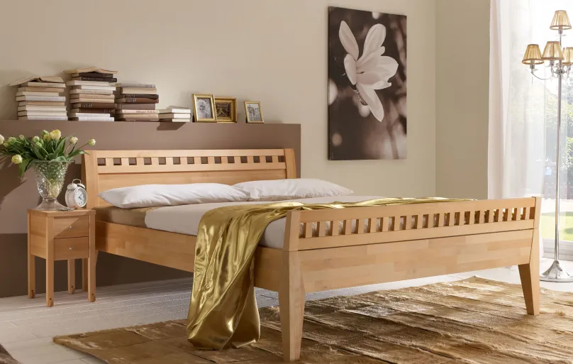 Sale Modesto Bett kernbuche massiv Massivholzbett