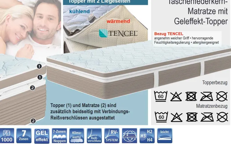 Discount Nubo Matratze mit integriertem Topper Matratzen