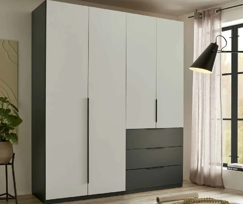 New Nuka Kleiderschrank grau Drehtürenschränke