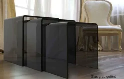 Hot Olivea Beistelltisch Glas 3er Set Beistelltische