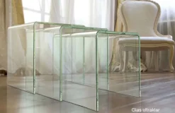Hot Olivea Beistelltisch Glas 3er Set Beistelltische