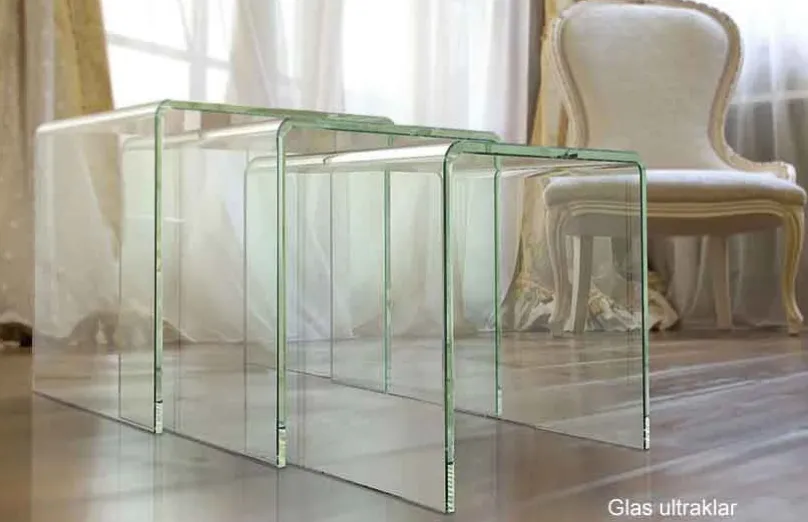 Hot Olivea Beistelltisch Glas 3er Set Beistelltische