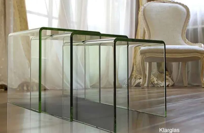 Hot Olivea Beistelltisch Glas 3er Set Beistelltische