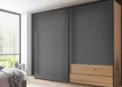 Outlet Paros Kleiderschrank mit Schubladen Schwebebetürenschränke