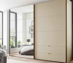 Paros Kleiderschrank mit Spiegel und Schubladen Schwebebetürenschränke