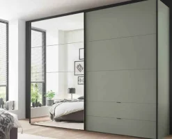 Paros Kleiderschrank mit Spiegel und Schubladen Schwebebetürenschränke