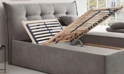 Discount Polsterbett grau 160x200 mit Bettkasten Polsterbett