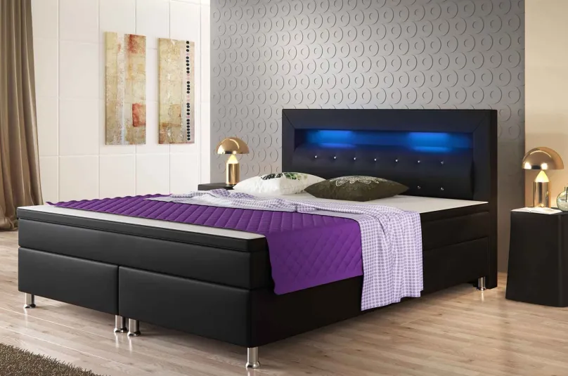 Outlet Polsterbett mit LED Polsterbett