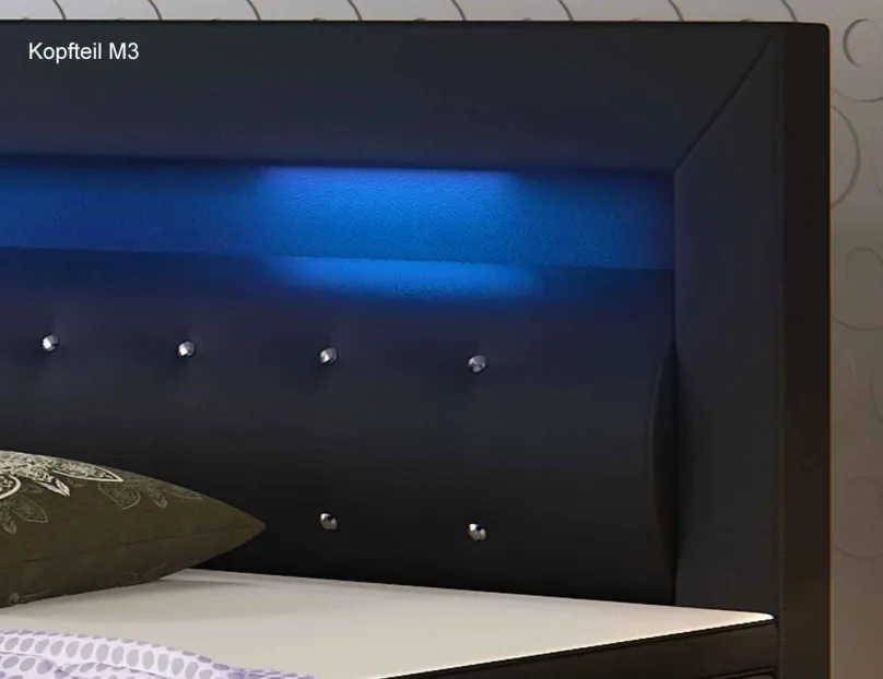 Outlet Polsterbett mit LED Polsterbett