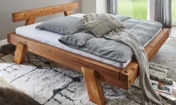 Best Powerwood rustikales Balkenbett massiv Eicheoptik Massivholzbett