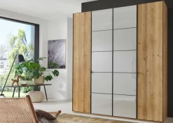 Clearance Quito Kleiderschrank mit Glastüren Drehtürenschränke