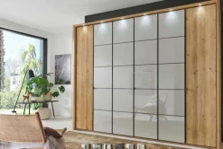 Clearance Quito Kleiderschrank mit Glastüren Drehtürenschränke