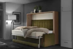2RaumWunder Querklappbett mit Sofa Schrankbett