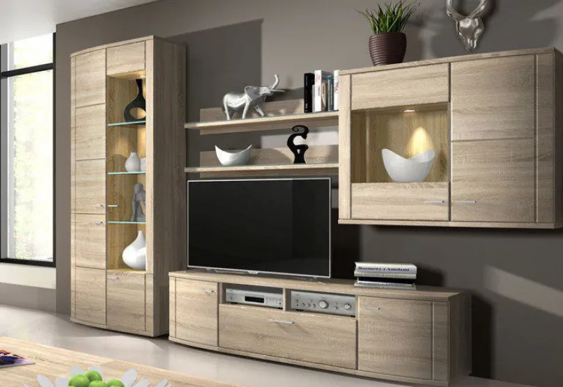 Discount RMI Siena moderne Anbauwand eiche individuell Wohnwände
