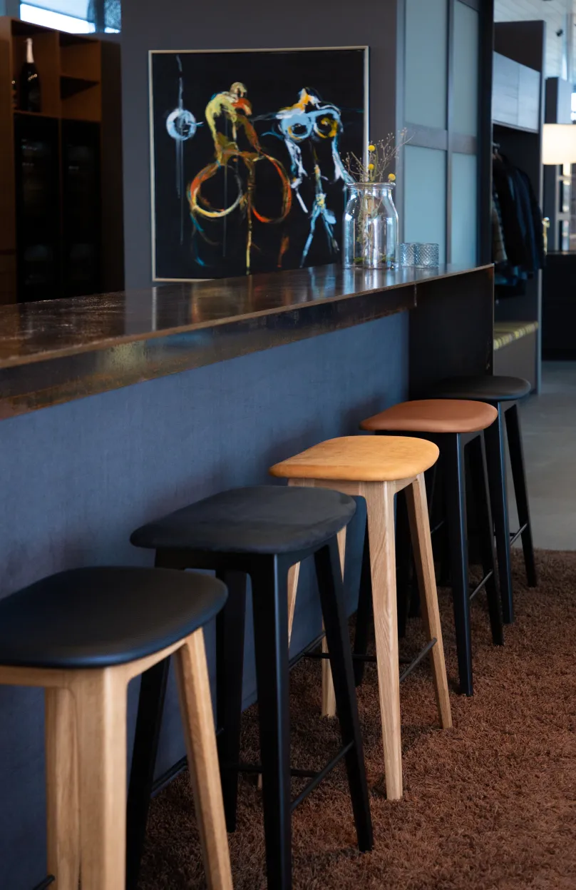 Hot Barhocker Nordic Bar Stool with Stitches Stühle|Barstühle