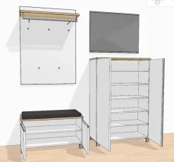 Discount SALEA Garderoben Set weiß Garderobenset
