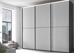 Clearance Satino Linea Kleiderschrank Glas matt Schwebebetürenschränke