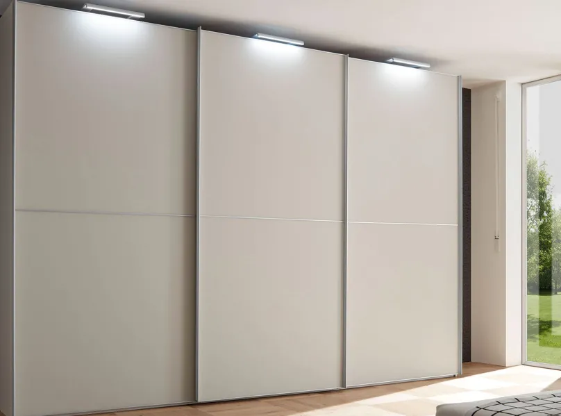 Clearance Satino Linea Kleiderschrank Glas matt Schwebebetürenschränke