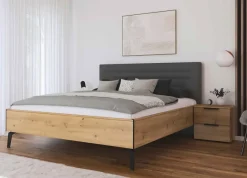 Hot Scale Bett eiche mit Polsterkopfteil Klassisches Bettgestell