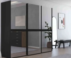 Discount Scale Slide Line Schwebetürenschrank mit Glastüren Schwebebetürenschränke
