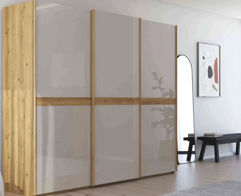 Discount Scale Slide Line Schwebetürenschrank mit Glastüren Schwebebetürenschränke