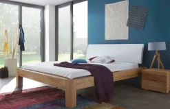 Outlet Select Holzbett mit Polsterkopfteil Massivholzbett